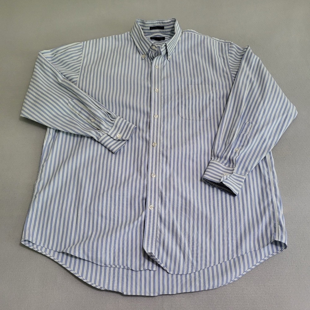 Lands' End Long Sleeve Button Down No Iron Oxford Men's 17 1/2-33 Traditional